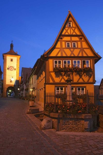 Germany, Rothenburg Siebers Tower with clock